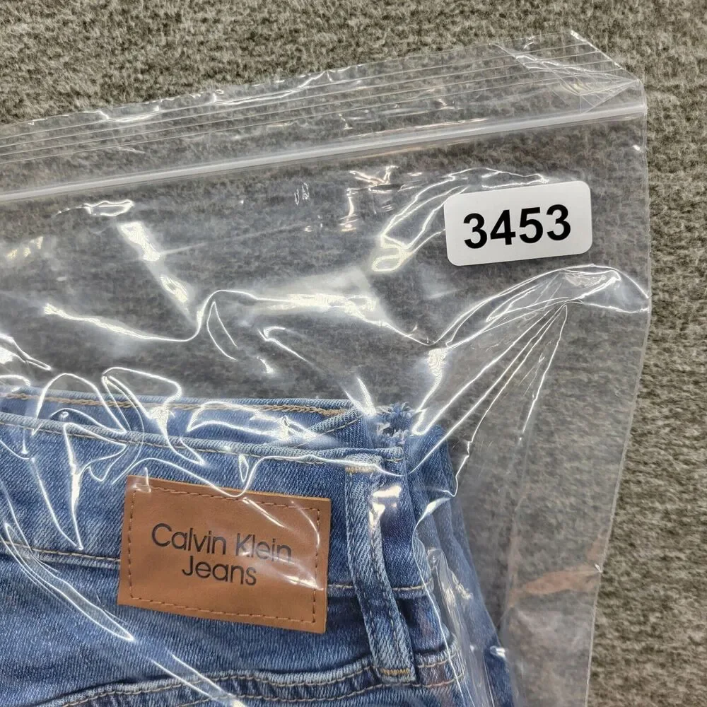 Calvin Klein Jeans Women's 24P Blue Distressed High Rise Straight Leg NWT - Picture 12 of 12